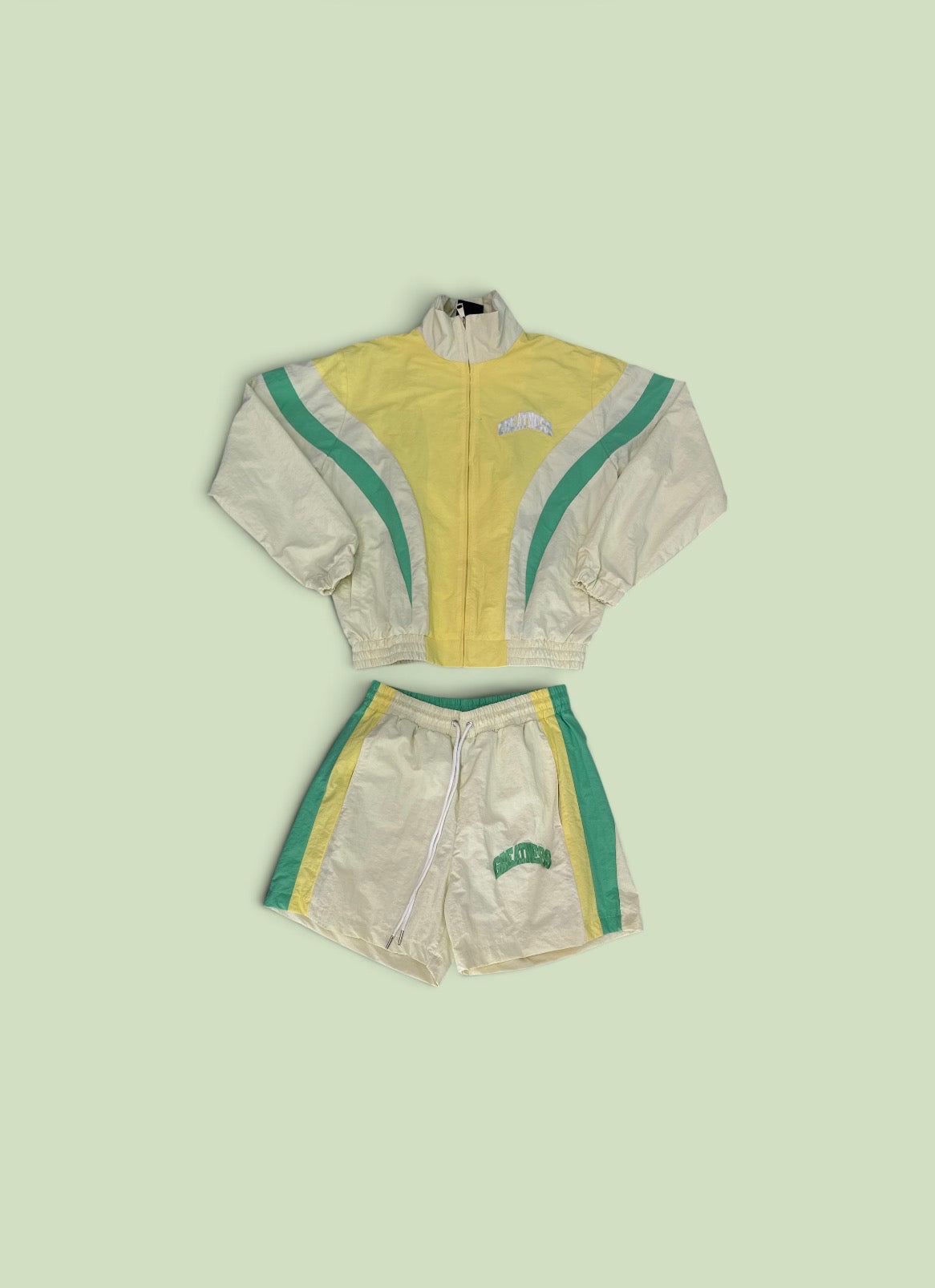 Mint/White Greatness Shorts Track Set