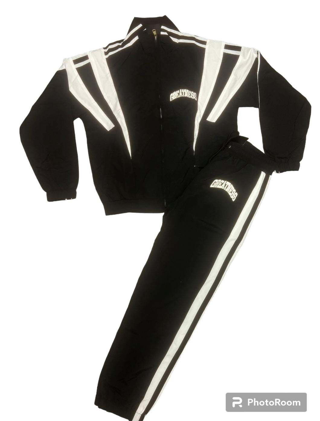 Black Windbreaker Track Suit