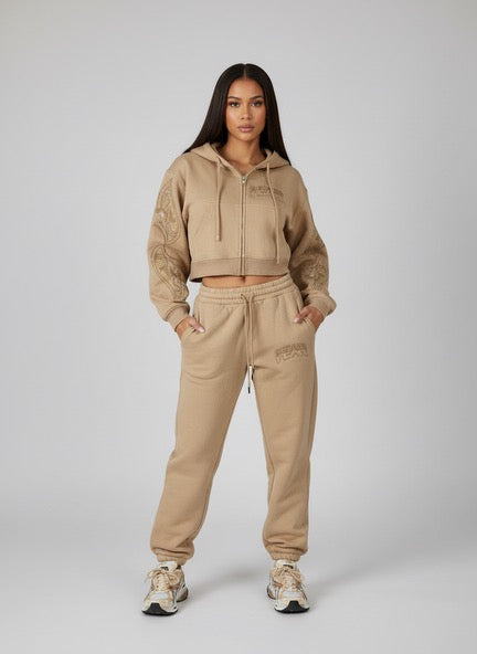 Women Champagne Gold and Nude Greatness Sweatsuit