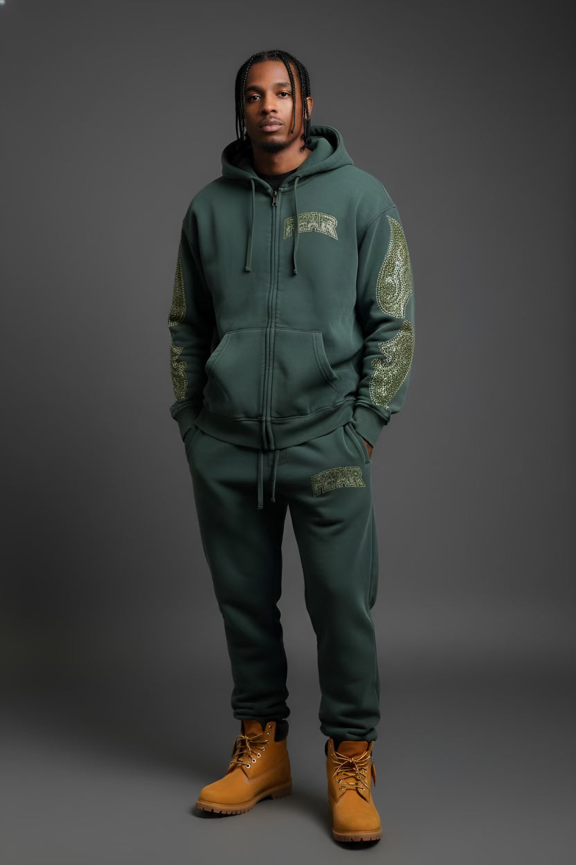 Olive Green and Gold Greatness Sweatsuit